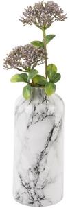 Time for home Bílá mramorová kovová váza Melias M 20 cm
