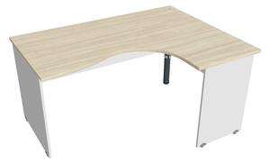Stůl ergo levý 160*120 cm - Hobis Gate GE 2005 L Dekor stolové desky: akát, Dekor lamino podnože: šedá, Barva nohy: stříbrná