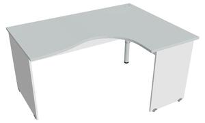 Stůl ergo levý 160*120 cm - Hobis Gate GE 2005 L Dekor stolové desky: bílá, Dekor lamino podnože: bílá, Barva nohy: stříbrná