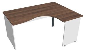 Stůl ergo levý 160*120 cm - Hobis Gate GE 2005 L Dekor stolové desky: bílá, Dekor lamino podnože: bílá, Barva nohy: stříbrná