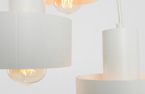 Nordic Design Bílé kovové závěsné světlo Mayen 3