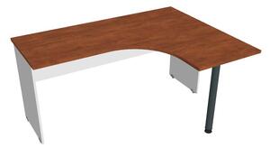 Stůl ergo levý 160*120 cm - Hobis Gate GE 60 L Dekor stolové desky: bílá, Dekor lamino podnože: šedá, Barva nohy: stříbrná