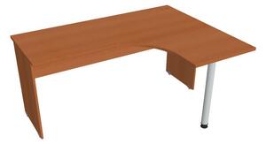Stůl ergo levý 160*120 cm - Hobis Gate GE 60 L Dekor stolové desky: ořech, Dekor lamino podnože: šedá, Barva nohy: stříbrná