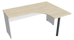 Stůl ergo levý 160*120 cm - Hobis Gate GE 60 L Dekor stolové desky: bílá, Dekor lamino podnože: šedá, Barva nohy: stříbrná