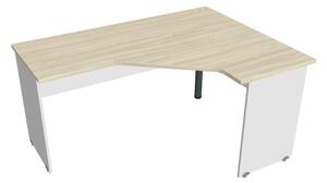 Stůl ergo levý 160*120 cm - Hobis Gate GEV 60 L Dekor stolové desky: šedá, Dekor lamino podnože: bílá, Barva nohy: stříbrná