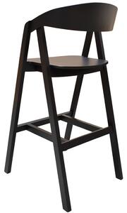 FormWood Černá dubová barová židle Henry 72 cm
