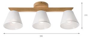 Brilagi - LED Přisazený lustr ANTHONY 3xE14/40W/230V dub/bílá