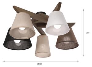 Brilagi - LED Přisazený lustr ANTHONY 5xE14/40W/230V dub ořech