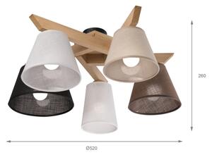 Brilagi - LED Přisazený lustr ANTHONY 5xE14/40W/230V dub