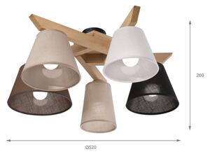 Brilagi - LED Přisazený lustr ANTHONY 5xE14/40W/230V dub
