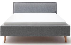Šedá látková dvoulůžková postel Meise Möbel Frieda 160 x 200 cm