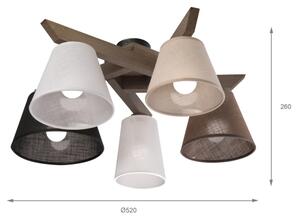Brilagi - LED Přisazený lustr ANTHONY 5xE14/40W/230V dub ořech
