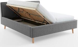 Šedá látková dvoulůžková postel Meise Möbel Frieda 160 x 200 cm