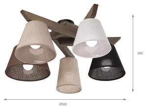 Brilagi - LED Přisazený lustr ANTHONY 5xE14/40W/230V dub ořech