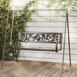 Zahradní houpací lavice 125 cm ocel a plast černá 317145