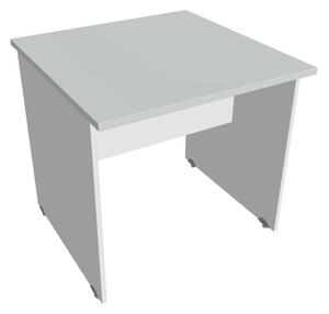 Stůl jednací rovný 80 cm - Hobis Gate GJ 800 Dekor stolové desky: ořech, Dekor lamino podnože: šedá