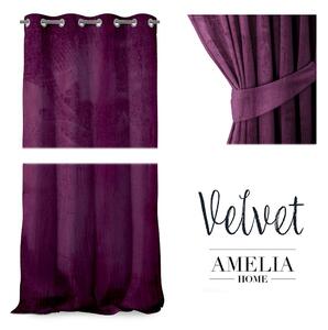 Závěs AmeliaHome Velvet 140x270 cm švestkový
