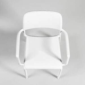 Nardi Bílá plastová zahradní židle Riva s područkami