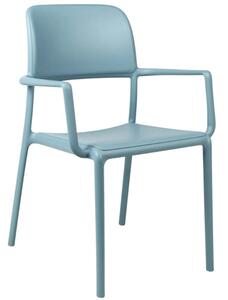Nardi Modrá plastová zahradní židle Riva s područkami