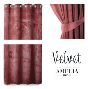 Závěs AmeliaHome Velvet 140x245 cm bordó