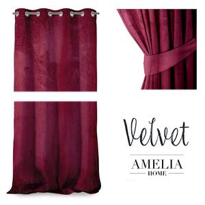 Závěs AmeliaHome Velvet 140x270 cm vínový