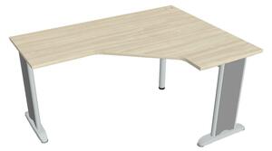Stůl ergo lomený levý 160×120 cm - Hobis Flex FEV 60 L Dekor stolové desky: šedá, Barva nohou: Stříbrná