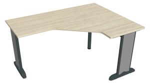 Stůl ergo lomený levý 160×120 cm - Hobis Flex FEV 60 L Dekor stolové desky: ořech, Barva nohou: černá