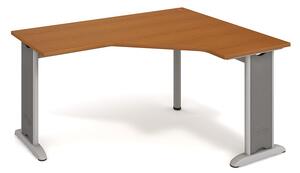 Stůl ergo lomený levý 160×120 cm - Hobis Flex FEV 60 L Dekor stolové desky: ořech, Barva nohou: černá