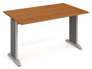 Stůl jednací rovný 140 cm - Hobis Flex FJ 1400 Dekor stolové desky: ořech, Barva nohou: černá