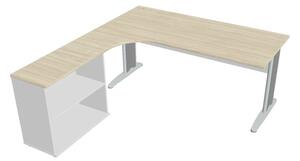 Sestava stolu a skříně pravá 180 cm - Hobis Cross CE 1800 H P Dekor stolové desky: třešeň, Dekor lamino podnože: třešeň, Barva nohou: černá