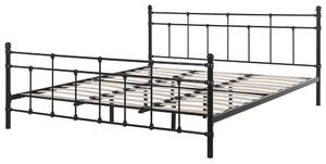 Manželská postel 180 cm LUXO (s roštem) (černá). 1007327