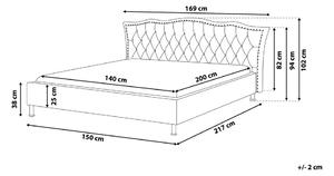 Manželská postel 140 cm MATH (s roštem) (šedá). 1007355