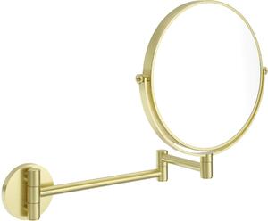 Deante Round, kosmetické koupelnové zrcátko na rameni (2x), zvětšení (3x), zlatá matná, DEA-ADR_R811