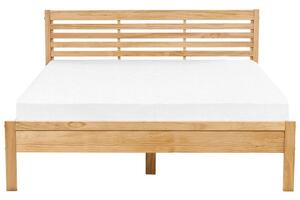 Manželská postel 160 cm CAROC (s roštem) (světlé dřevo). 1007194