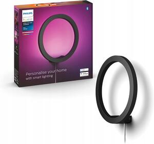Nástěnné svítidlo Philips Hue černé, integrovaný LED zdroj 20 W