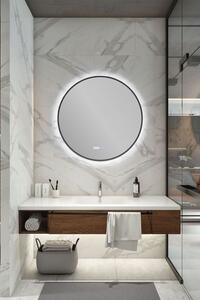 Cerano Velo, LED koupelnové zrcadlo, kovový rám, Ø 80 cm, černá matná, CER-CER-NT8232H81