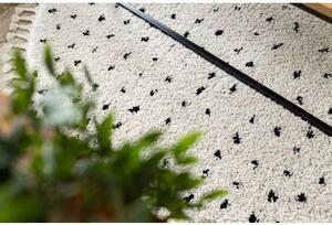 Kulatý koberec BERBER SYLA B752, krémový s tečky střapce, Maroko, S velikost kruh 120 cm | krásné koberce cz