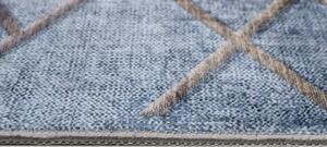 Makro Abra Kusový koberec pratelný TOSCANA 26011 Geometrický Moderní pogumovaný modrý šedý Rozměr: 160x230 cm
