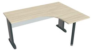 Stůl ergo oblouk levý 160×120/60 cm - Hobis Cross CE 60 L Dekor stolové desky: akát, Dekor lamino podnože: šedá, Barva nohou: černá