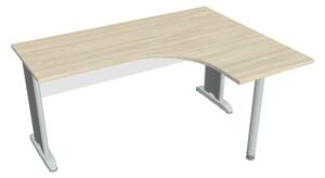 Stůl ergo oblouk levý 160×120/60 cm - Hobis Cross CE 60 L Dekor stolové desky: akát, Dekor lamino podnože: šedá, Barva nohou: černá