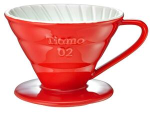 Tiamo dripper na kávu V02 červený