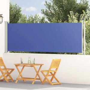 Zatahovací boční markýza 117 x 614 cm modrá 317948