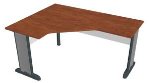 Stůl ergo lomený pravý 160×120/60 cm - Hobis Cross CEV 60 P Dekor stolové desky: olše, Dekor lamino podnože: olše, Barva nohou: černá