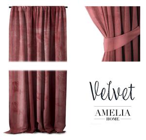 Závěs AmeliaHome Velvet 140x270 cm bordó