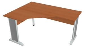 Stůl ergo lomený pravý 160×120/60 cm - Hobis Cross CEV 60 P Dekor stolové desky: olše, Dekor lamino podnože: olše, Barva nohou: černá