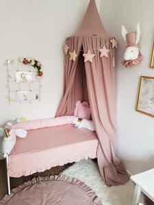 Závěsný bavlněný baldachýn nad postýlku i dětskou postel - Bordó