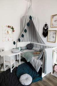 Závěsný bavlněný baldachýn nad postýlku i dětskou postel - Starorůžová