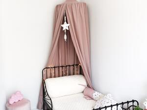 Závěsný bavlněný baldachýn nad postýlku i dětskou postel - Tmavě šedá