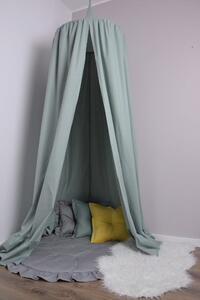 Závěsný bavlněný baldachýn nad postýlku i dětskou postel - Světle šedá