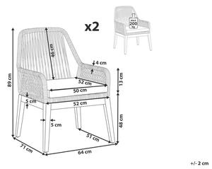 Set 2 ks. zahradních židlí OLIBIA (béžová). 1022576